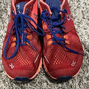 On Running Women's Red and Blue Athletic Running Shoes